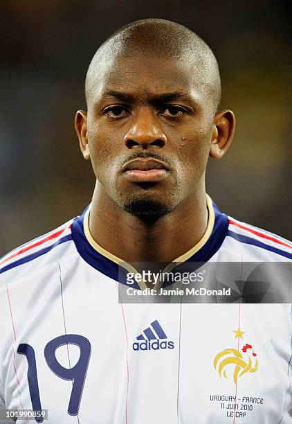 Abou Diaby of France ahead of during the 2010 FIFA World Cup South Africa Group A match between Uruguay and France at Green Point Stadium on June 11,...