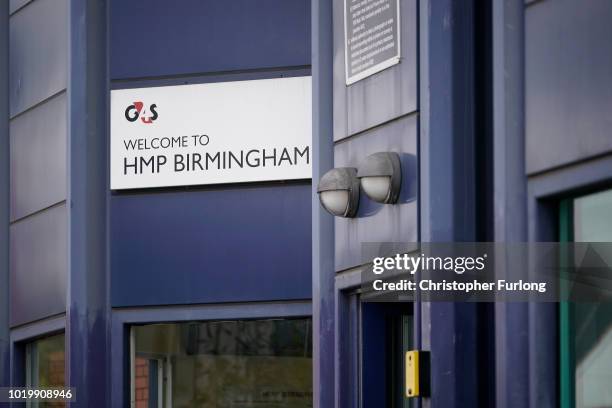 Welcome to HMP Birmingham sign is displayed outside of Birmingham Prison in Winson Green on August 20, 2018 in Birmingham, England. Birmingham...