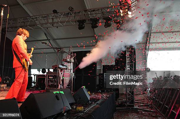 Andy Ross of OK Go performs onstage during Bonnaroo 2010 at The Other Tent on June 11, 2010 in Manchester, Tennessee.