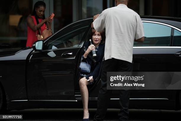 Kathleen Manafort , wife of former Trump campaign chairman Paul Manafort, arrive at a hotel across from the Albert V. Bryan U.S. Courthouse prior to...