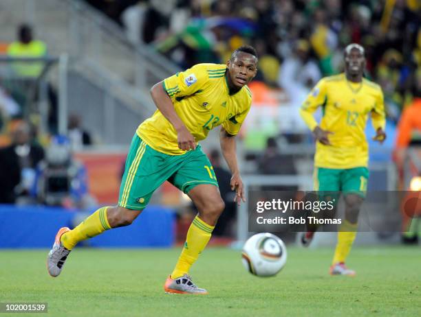 Kagisho Dikgacoi of South Africa during the 2010 FIFA World Cup South Africa Group A match between South Africa and Mexico at Soccer City Stadium on...