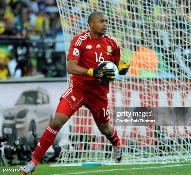 Goalkeeper Itumeleng Khune of South Africa during the 2010 FIFA World Cup South Africa Group A match between South Africa and Mexico at Soccer City...