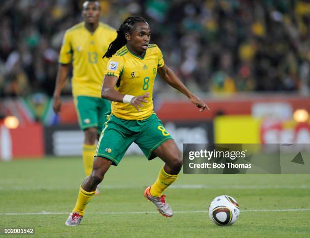 Siphiwe Tshabalala of South Africa during the 2010 FIFA World Cup South Africa Group A match between South Africa and Mexico at Soccer City Stadium...