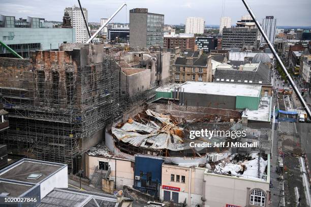 The managed dismantling of Glasgow School of Art's Mackintosh building continues with work to take down the damaged masonry nearing completion on...