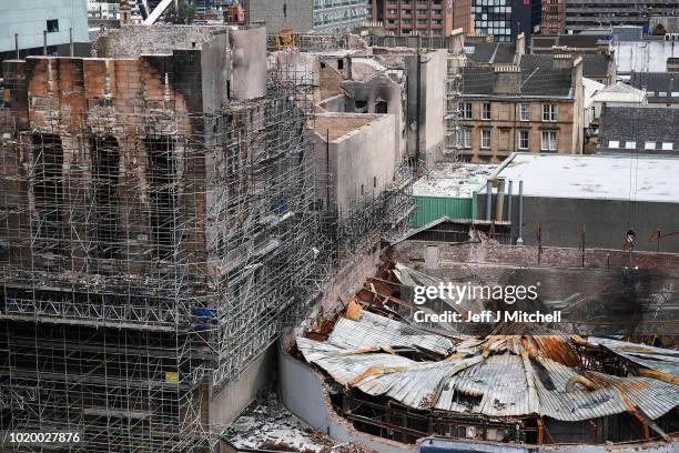 The managed dismantling of Glasgow School of Art's Mackintosh building continues with work to take down the damaged masonry nearing completion on...