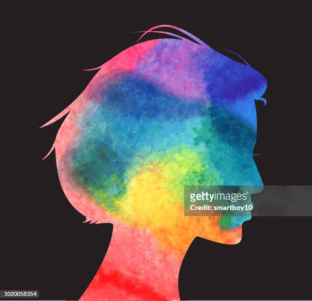 profile of woman head - only young women stock illustrations