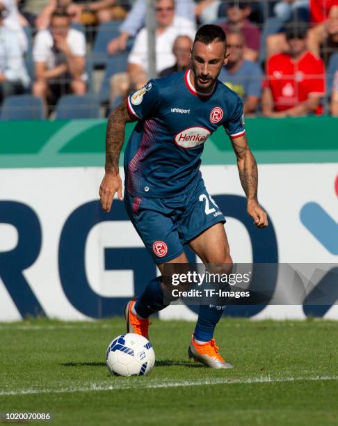 Diego Contento of Fortuna Duesseldorf controls the ball during the DFB Cup first round match between TuS RW Koblenz and Fortuna Duesseldorf at...