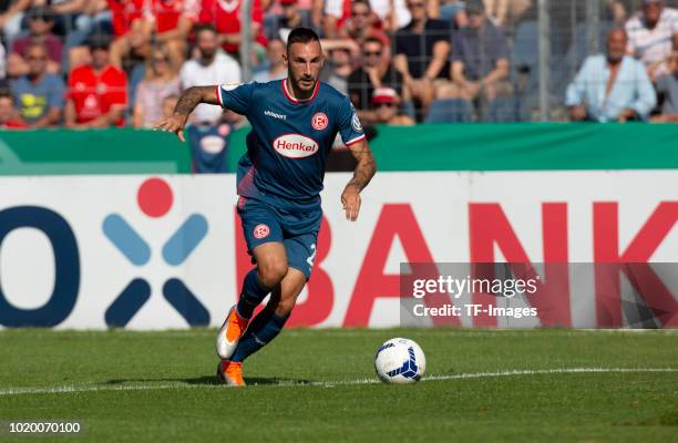 Diego Contento of Fortuna Duesseldorf controls the ball during the DFB Cup first round match between TuS RW Koblenz and Fortuna Duesseldorf at...