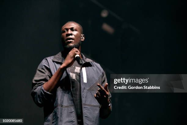 Stormzy performs live at Lowlands festival 2018 on August 18, 2018 in Biddinghuizen, Netherlands.