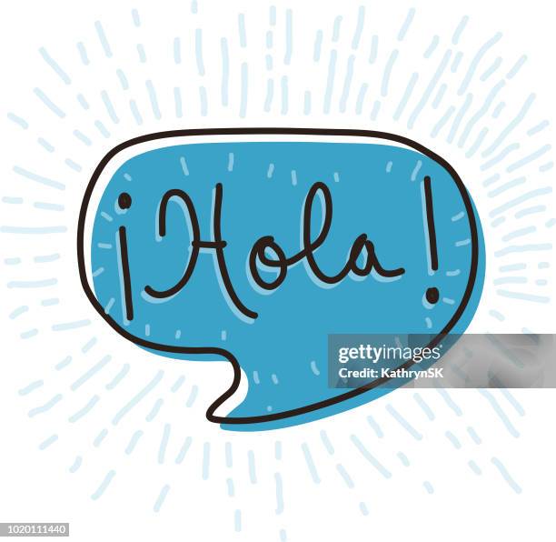 hola speech bubble - spanish language stock illustrations