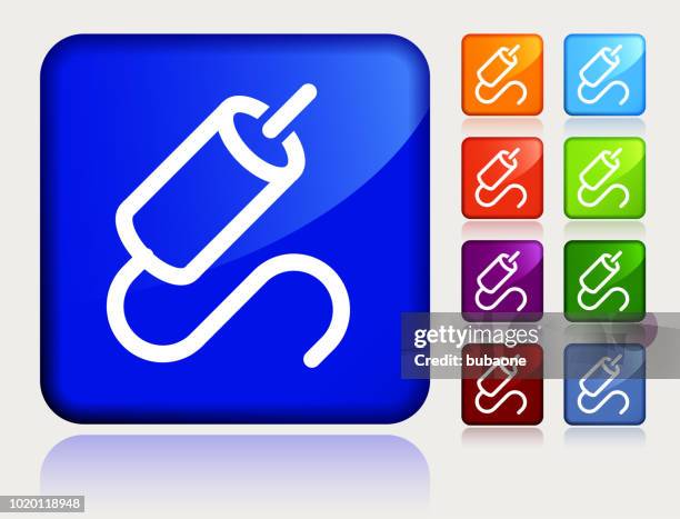 koaxial-kabel-stecker-symbol - koaxialkabel stock-grafiken, -clipart, -cartoons und -symbole