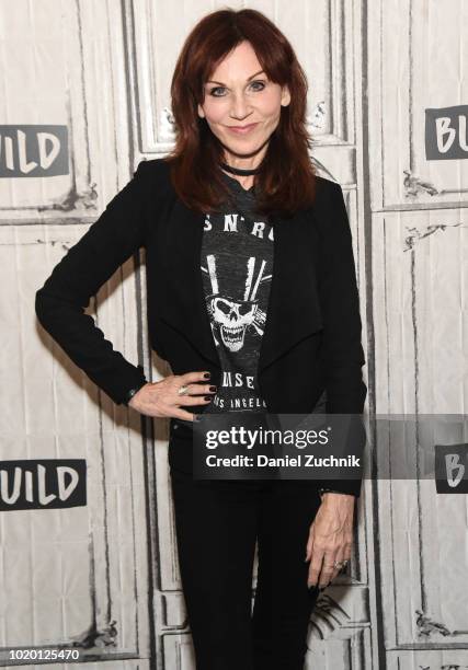 Marilu Henner attends the Build Series to discuss the Broadway show 'Gettin' The Band Back Together' at Build Studio on August 20, 2018 in New York...