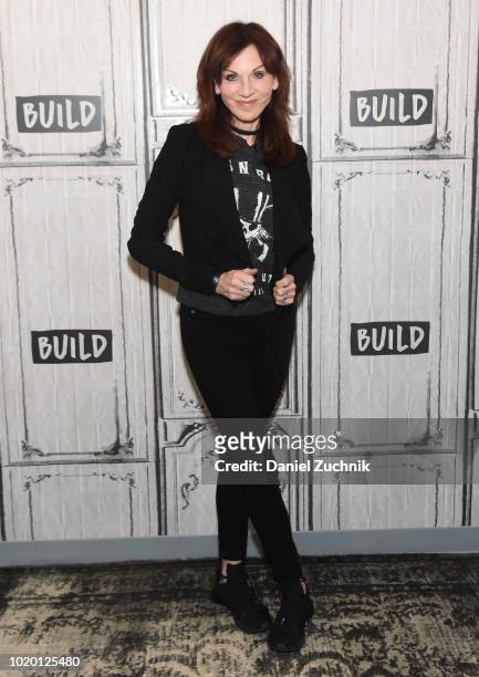 Marilu Henner attends the Build Series to discuss the Broadway show 'Gettin' The Band Back Together' at Build Studio on August 20, 2018 in New York...