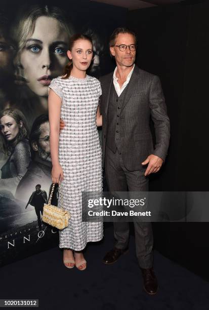 Sorcha Groundsell and Guy Pearce attend a special screening of "The Innocents" at The Curzon Mayfair on August 20, 2018 in London, England.
