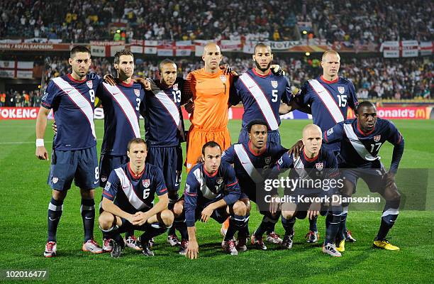 The USA team Clint Dempsey, Carlos Bocanegra, Ricardo Clark, Tim Howard, Oguchi Onyewu and Jay Demerit and Steve Cherundolo, Landon Donovan, Robbie...