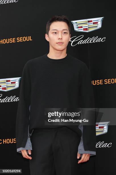 Model Jang Ki-Yong attends during a promotional event for the CADILLAC on August 20, 2018 in Seoul, South Korea.