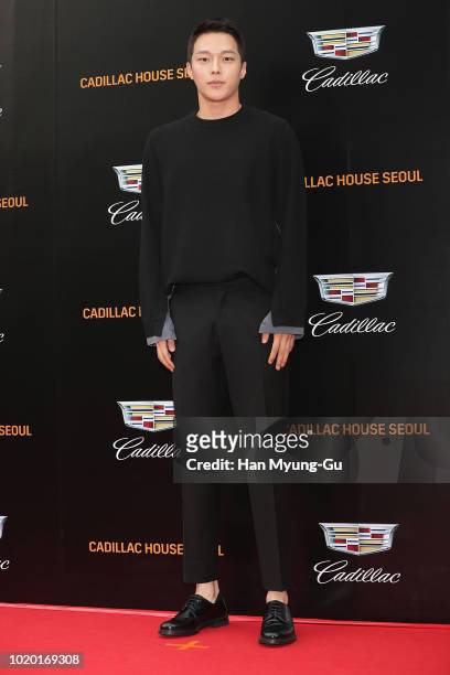 Model Jang Ki-Yong attends during a promotional event for the CADILLAC on August 20, 2018 in Seoul, South Korea.