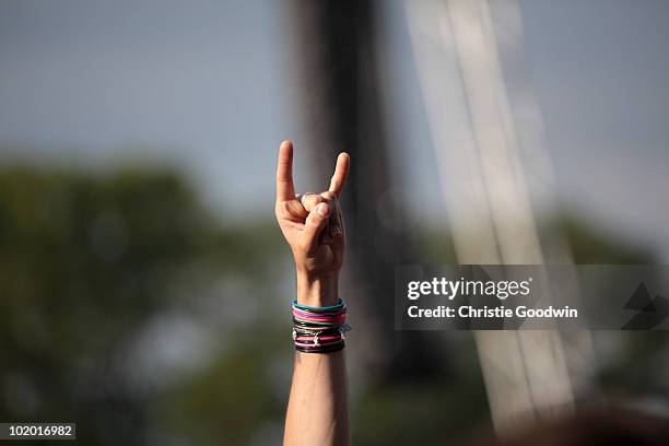 General view of fans on Day 2 of Download Festival on June 12, 2010 in Donington, England.