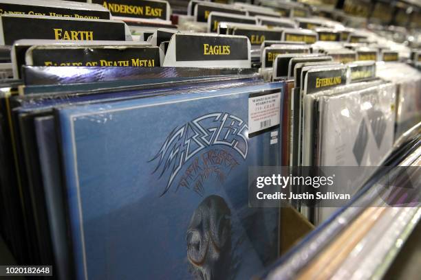 The Eagles album "Their Greatest Hits 1971-1975" is displayed at Amoeba Music on August 20, 2018 in San Francisco, California. The Eagles album Their...