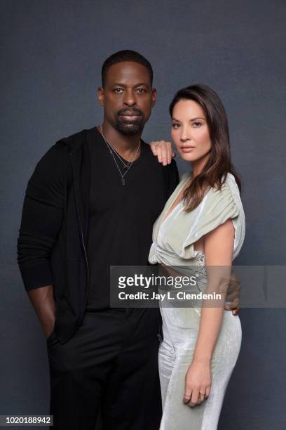 Actors Sterling K. Brown and Olivia Munn from 'The Predator' are photographed for Los Angeles Times on July 19, 2018 in San Diego, California....