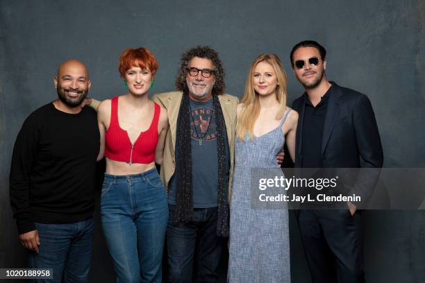 Actors Max Hernandez, Breeda Wool, director Jack Bender, Justine Lupe and Jack Huston from 'Mr. Mercedes' are photographed for Los Angeles Times on...