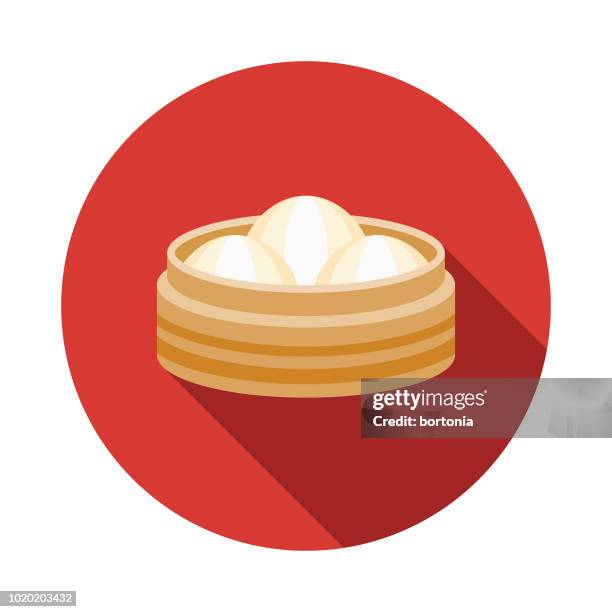 dumplings flat design china icon - dim sum stock illustrations