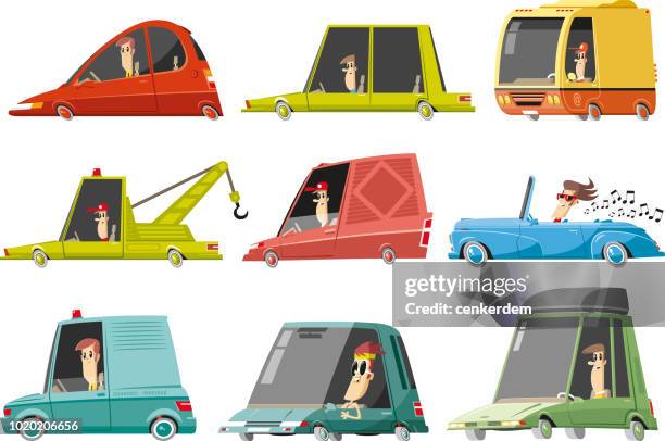 car set - suv side view stock illustrations