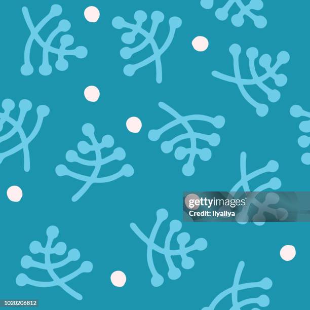 floral and herbal seamless pattern - herb wall stock illustrations
