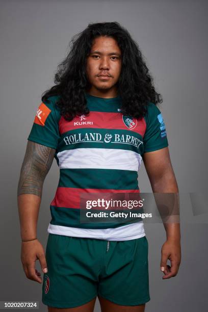 Fred Tuilagi of Leicester Tigers poses for a portrait during the Leicester Tigers squad photo call for the 2018-19 Gallagher Premiership Rugby season...