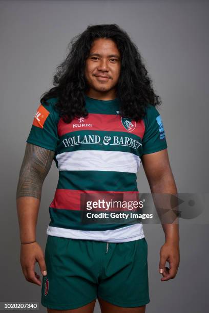 Fred Tuilagi of Leicester Tigers poses for a portrait during the Leicester Tigers squad photo call for the 2018-19 Gallagher Premiership Rugby season...