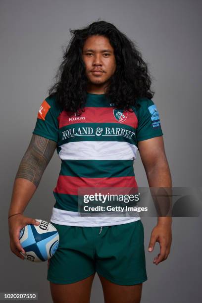 Fred Tuilagi of Leicester Tigers poses for a portrait during the Leicester Tigers squad photo call for the 2018-19 Gallagher Premiership Rugby season...