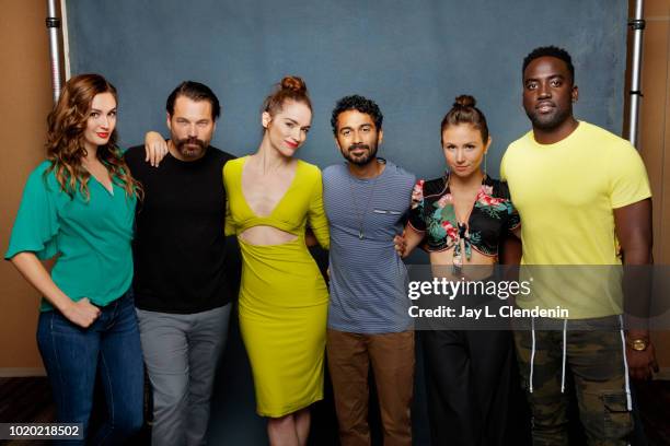 Kat Barrell, Tim Rozon, Melanie Scrofano, Varun Saranga, Dominique Provost-Chalkley and Shamier Anderson from 'Wynonna Earp' are photographed for Los...