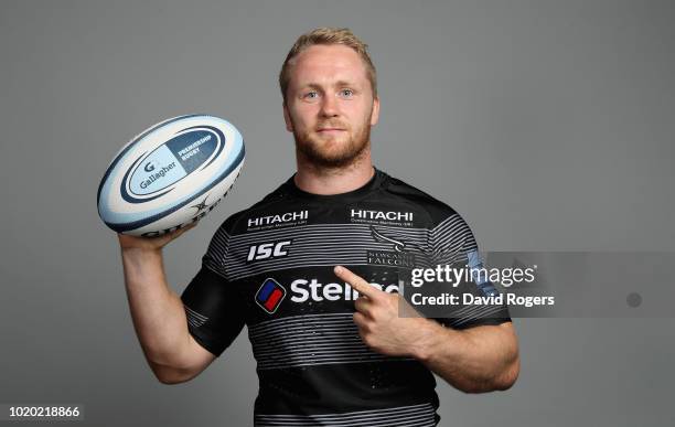 Alex Tait of Newcastle Falcons poses for a portrait during the Newcastle Falcons squad photo call for the 2018-19 Gallagher Premiership Rugby season...