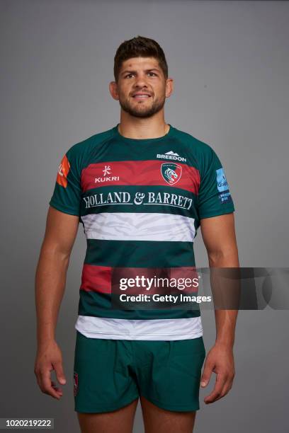 Mike Williams of Leicester Tigers poses for a portrait during the Leicester Tigers squad photo call for the 2018-19 Gallagher Premiership Rugby...