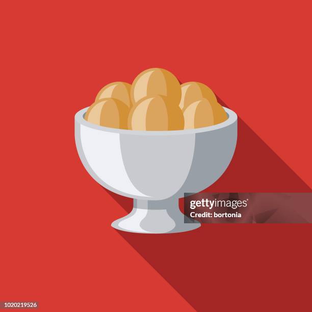 lokma (fried sweet dough) flat design turkey icon - saturated stock illustrations