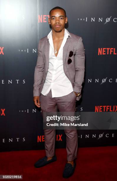 Jovian Wade attends a special screening of the Netflix show "The Innocents" at The Curzon Mayfair on August 20, 2018 in London, England.