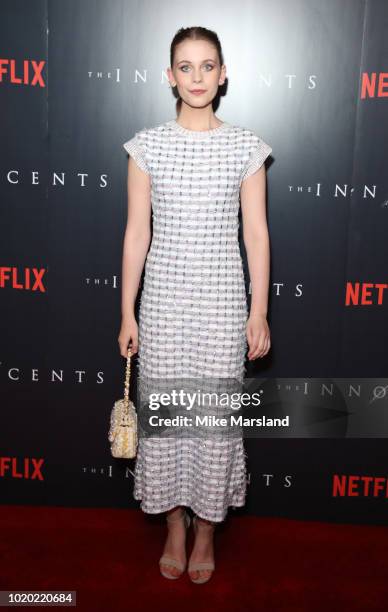 Sorcha Groundsell attends a special screening of the Netflix show "The Innocents" at The Curzon Mayfair on August 20, 2018 in London, England.