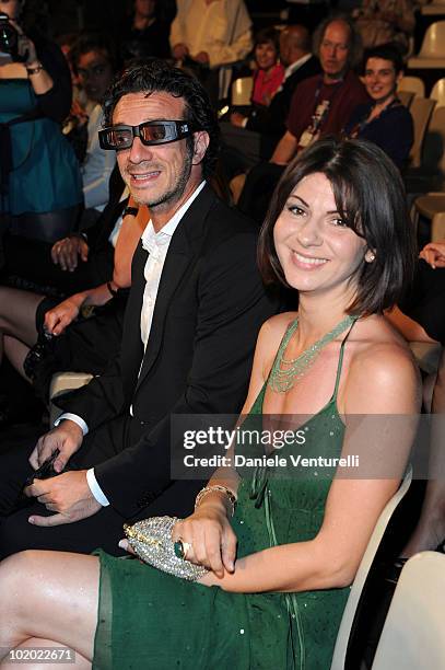 Salvatore Ficarra and his wife attend the Taormina Film Fest 2010 Opening Ceremony on June 12, 2010 in Taormina, Italy.