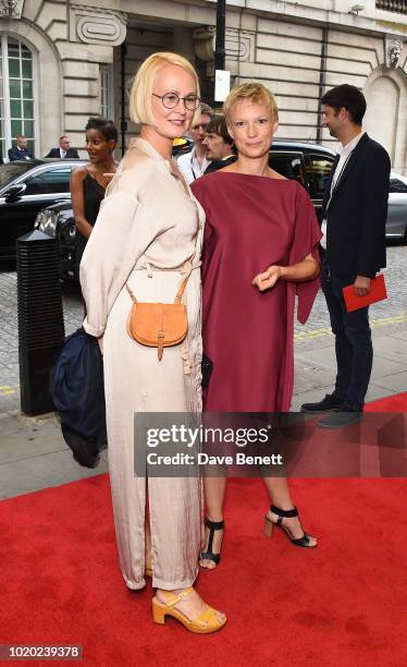 Ingunn Beate Oyen and Lise Risom Olsen attend a special screening of "The Innocents" at The Curzon Mayfair on August 20, 2018 in London, England.