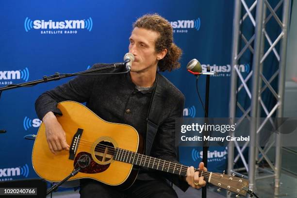 David Shaw of the rock band The Revivalists visits SiriusXM Studios on August 20, 2018 in New York City.