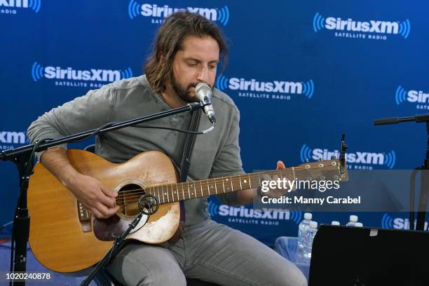 Zack Feinberg of the rock band The Revivalists visits SiriusXM Studios on August 20, 2018 in New York City.