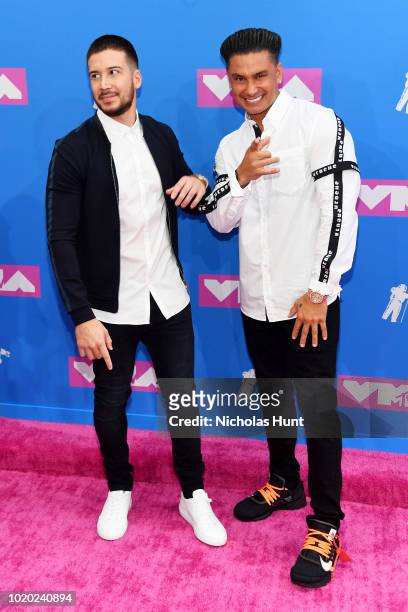 Vinny Guadagnino and Pauly D attends the 2018 MTV Video Music Awards at Radio City Music Hall on August 20, 2018 in New York City.
