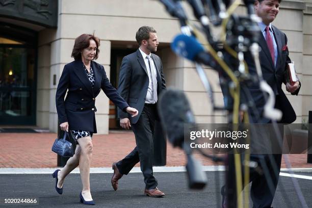 Kathleen Manafort , wife of former Trump campaign chairman Paul Manafort, leaves the Albert V. Bryan U.S. Courthouse after the jury did not reach a...