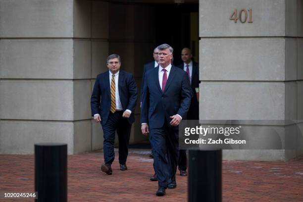 Kevin Downing and Richard Westling , attorneys for former Trump campaign chair Paul Manafort, leave the Albert V. Bryan U.S. Courthouse during the...
