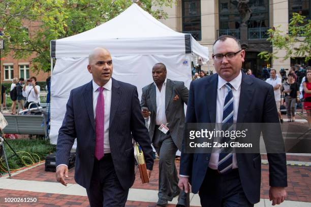 Jay Nanavati and Brian Ketcham , attorneys for former Trump campaign chair Paul Manafort, leave the Albert V. Bryan U.S. Courthouse during the third...