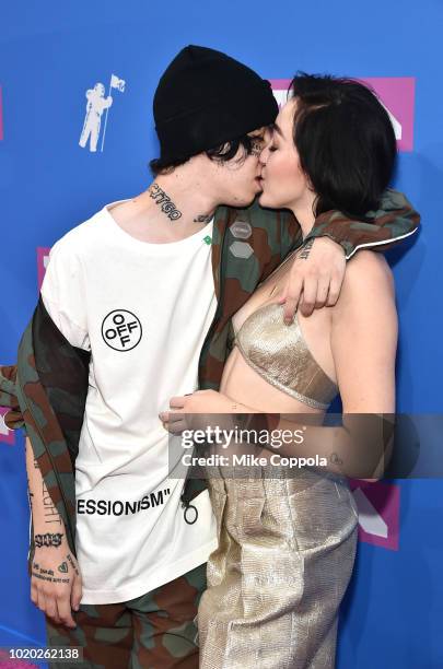 Lil Xan and Noah Cyrus attend the 2018 MTV Video Music Awards at Radio City Music Hall on August 20, 2018 in New York City.