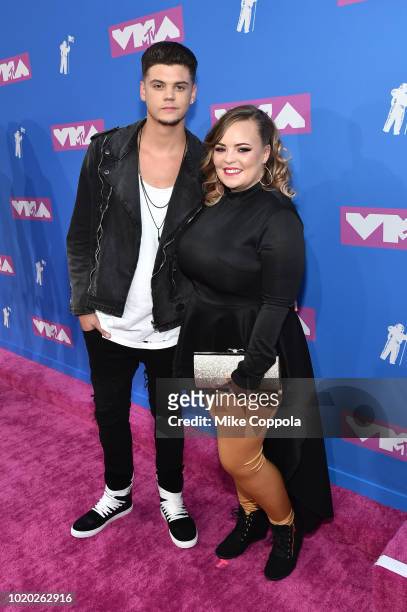 Tyler Baltierra and Catelynn Lowell attend the 2018 MTV Video Music Awards at Radio City Music Hall on August 20, 2018 in New York City.