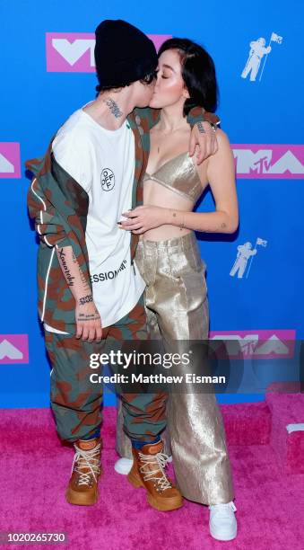 Lil Xan and Noah Cyrus attend the 2018 MTV Video Music Awards at Radio City Music Hall on August 20, 2018 in New York City.