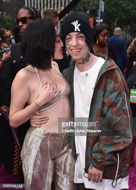 Noah Cyrus and Lil Xan attends the 2018 MTV Video Music Awards at Radio City Music Hall on August 20, 2018 in New York City.