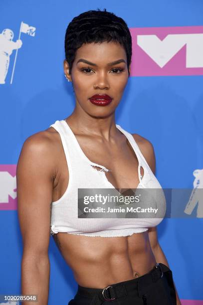 Teyana Taylor attends the 2018 MTV Video Music Awards at Radio City Music Hall on August 20, 2018 in New York City.